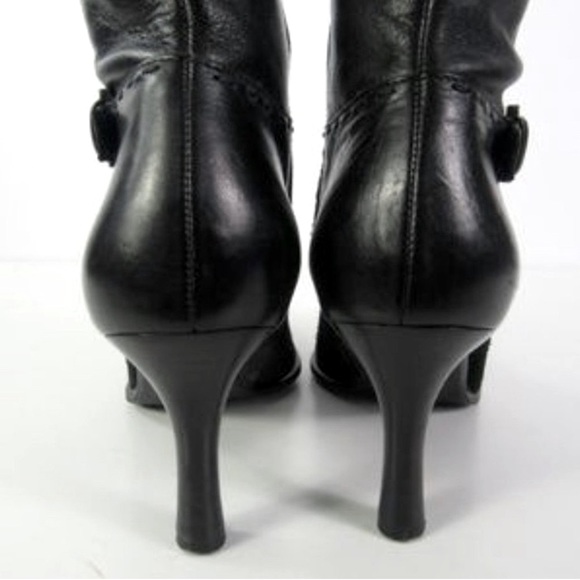 Franco Sarto Women’s Black Leather Suede Heel Zip Up Boots - Picture 7 of 8